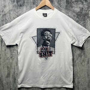 Vintage Y2K The Freshnes Oh Sh!t Men's Large White T-Shirt Hip Hop Rap